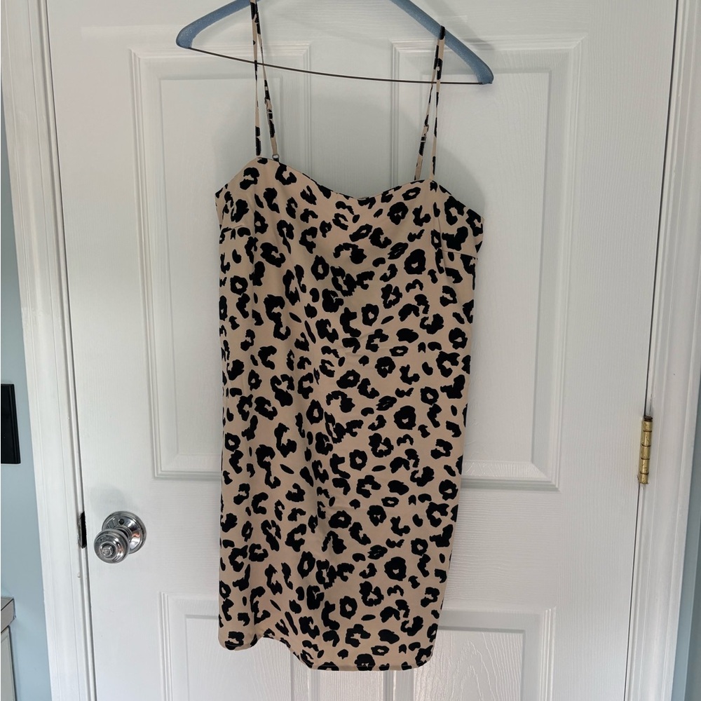 Leopard Print Spaghetti Strap Dress